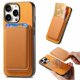 thumbnail image 3 of Funda de Cuero Magnética con Tarjetero para iPhone 16 Pro Cubierta Delgada Amarillo, 3 of 5