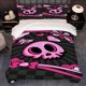 thumbnail image 1 of 3pcs Halloween Cute Gothic Illustration Themed Printed Exquisite Pattern Bedding Set, 1 of 5