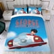 thumbnail image 4 of George Se Encoge Conjunto de sábanas temático, trío de piezas, cómodo y amigable con la piel, diseño único, regalo de decoración para el hogar para familiares, amigos y fans, 90 cm * 190 cm, 4 of 6