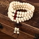 thumbnail image 1 of 1pc 108 Beads 8mm/0.31'' Natural Sandalwood Buddhist Buddha Wood Prayer Beaded Knot Black Ebony Bracelets Bangles For Men Wooden Jewelry, 1 of 5