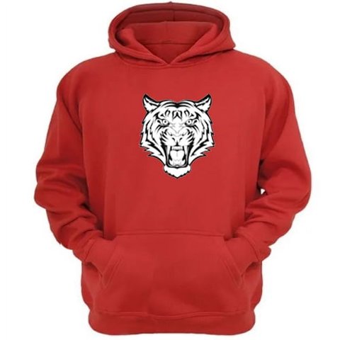 Genérico - Polerón Canguro Tigre Rojo Talla S Unisex