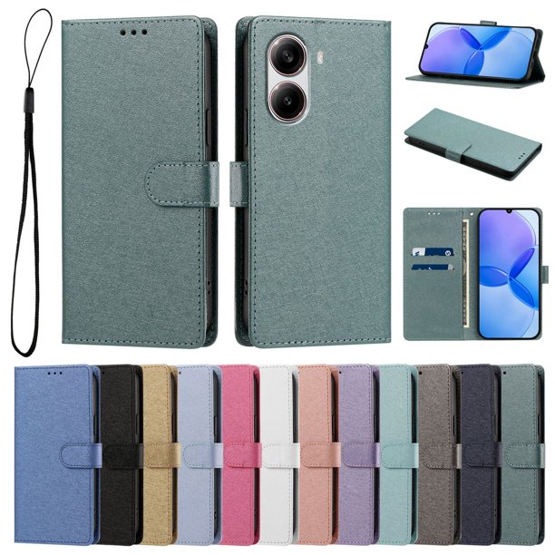 Cartera Funda para Xiaomi Poco X7 Pro 5G Carga Inalámbrica, Verde Oscuro