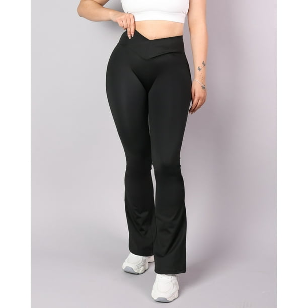 Calza Flare Deportiva Mujer Pretina Cruzada