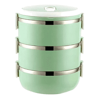 Lonchera Térmica Belug Fiambrera 3 Niveles 2100Ml: Comida Caliente Color Verde