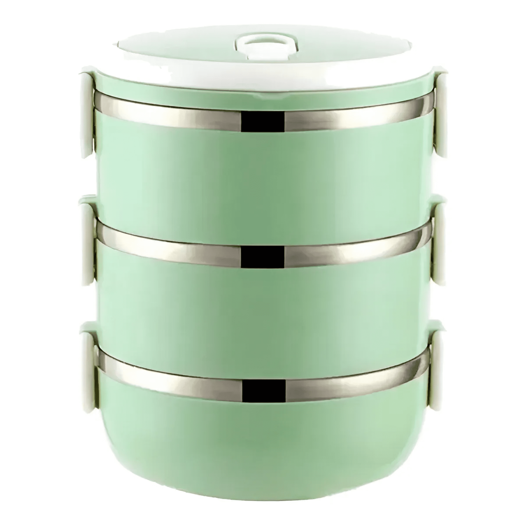 Lonchera Térmica Belug Fiambrera 3 Niveles 2100ml: Comida Caliente Color Verde