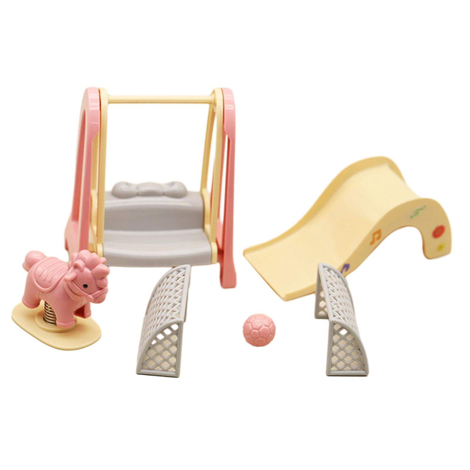 Magideal - 1/12 Casa De Muñecas Parque De Atracciones Casa De Muñecas Columpio Decoración Diy Adornos En Miniatura Casa De Muñecas Tobogán Para Niñas Niños Regal