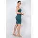 thumbnail image 5 of Saronite Vestido Mini Ajustado con Tirantes Ajustables de Doble Capa y Pedrería Lisa, Color Esmeralda (para Mujer), 5 of 5