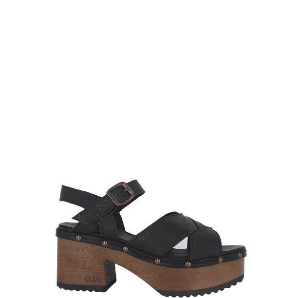 Sandalia Plataforma Madera Ebano Negro Alquimia