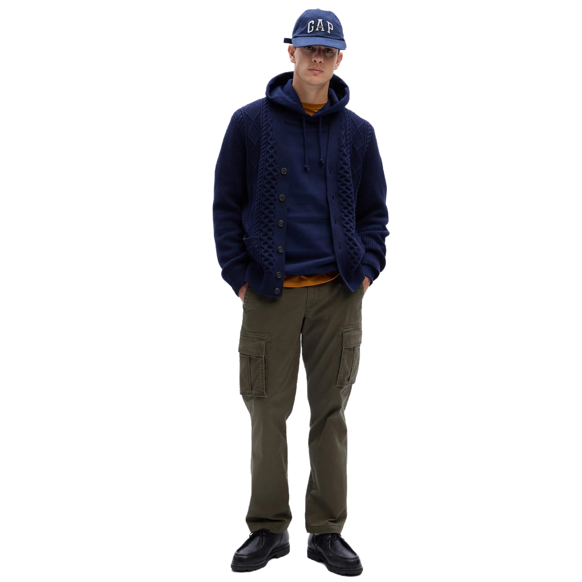 Pantalón Cargo Gap Black Moss Para Hombre Talle 38x32