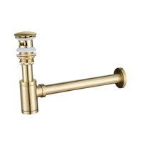 Bothyi - Lavabo De Latón Para Baño, Trampa Para Botellas, Drenaje Antibloqueo, Sin Fugas Para Cocina Dorada