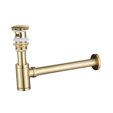 Bothyi - Lavabo De Latón Para Baño, Trampa Para Botellas, Drenaje Antibloqueo, Sin Fugas Para Cocina Dorada