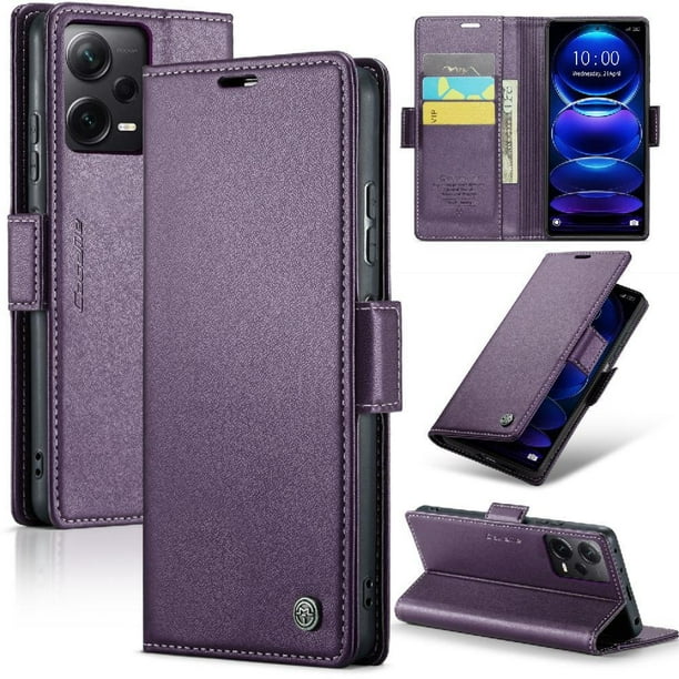 CaseMe tipo cartera Xiaomi Redmi Note 12 Pro Plus con cierre magnético, RFID, tarjetero, soporte, carga inalámbrica