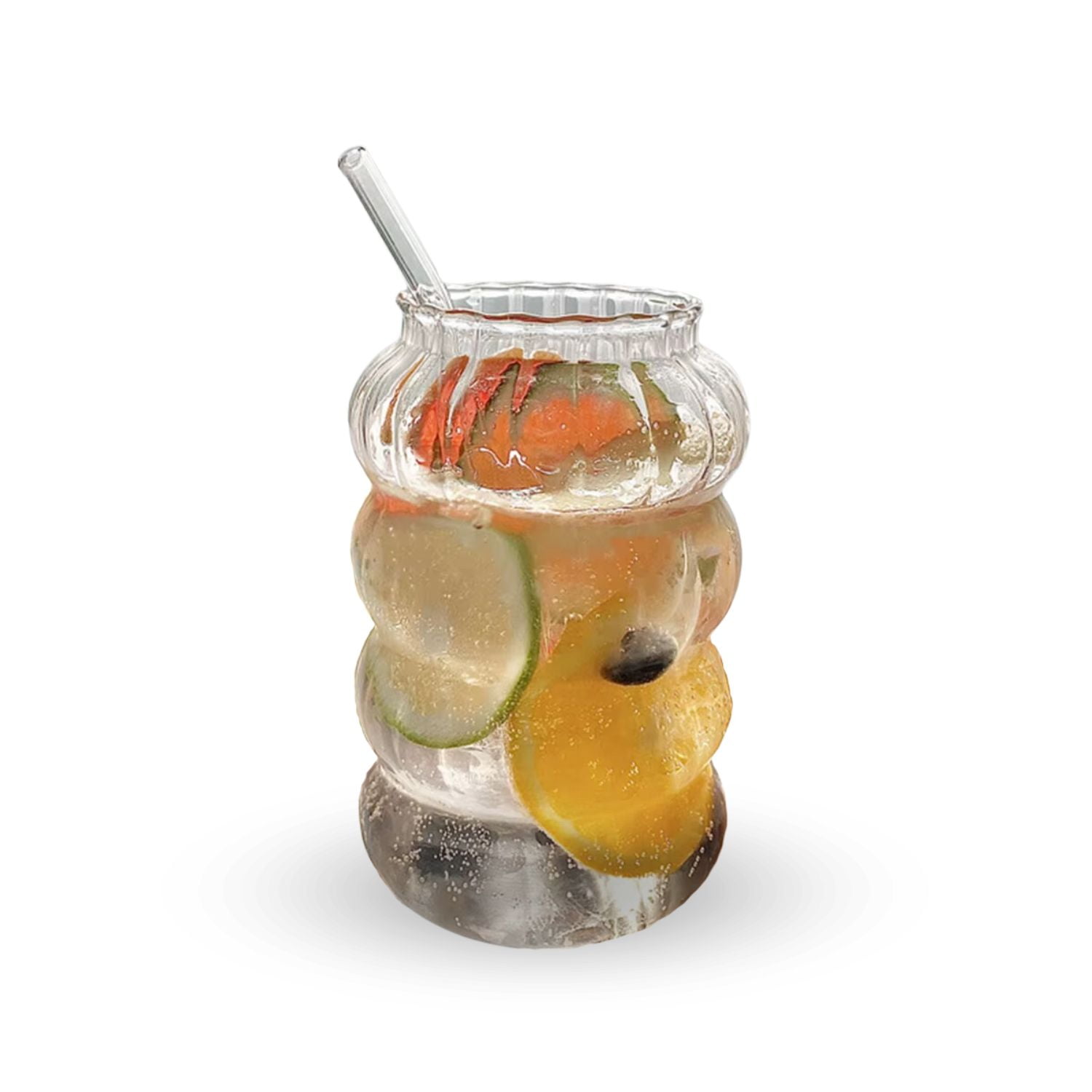 Santú Home & Deco - Vaso Relieve Con Bombilla 800ml