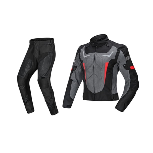 Chaqueta impermeable para motocicleta, pantalones, chaqueta de montar, traje protector con almohadilla de para hombres y mujeres, ropa usable Negro M