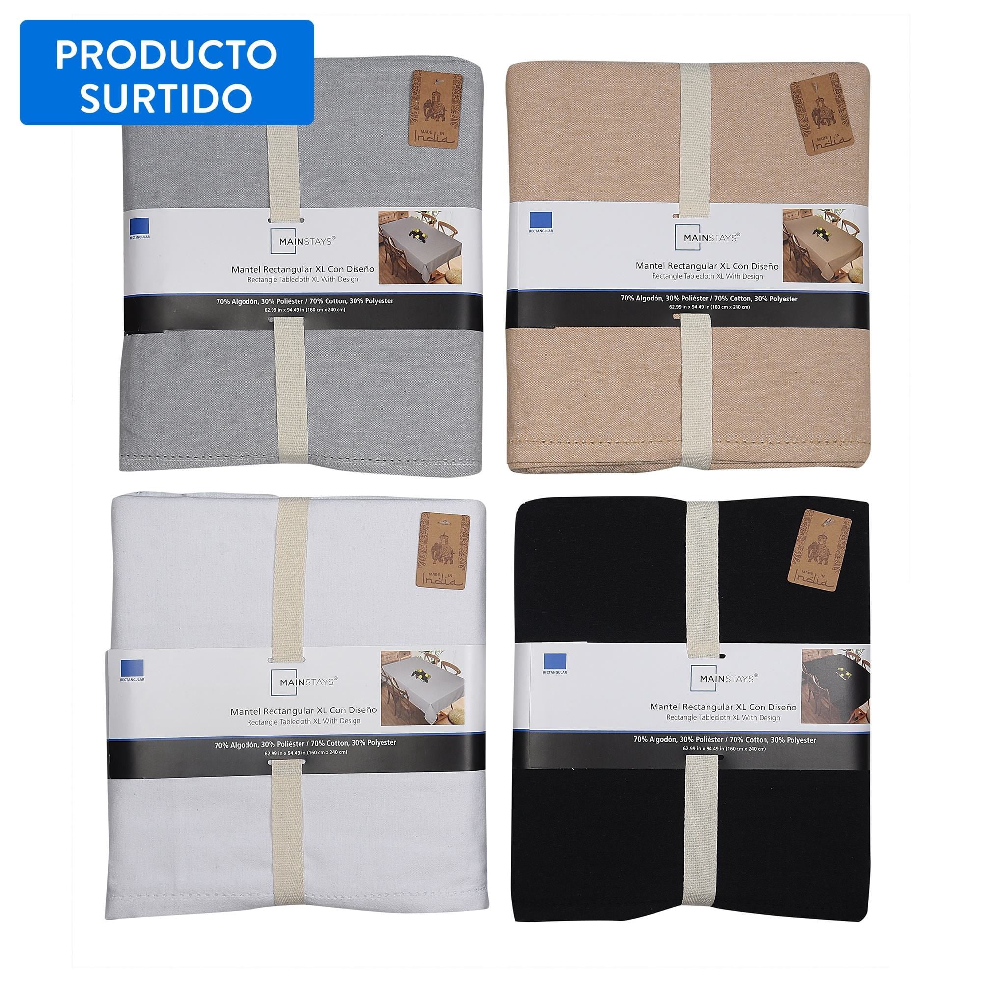 Mantel Rectangular 160x240cm 80% Algodón Surtido