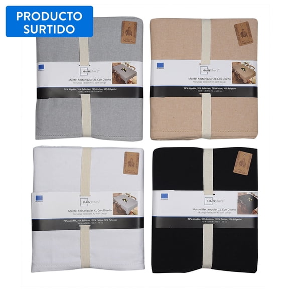Mantel Rectangular 160x240cm 80% Algodón Surtido
