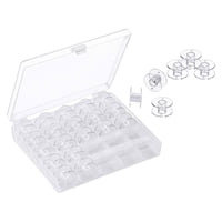 Magideal - 25 Uds Bobinas, Caja De Almacenamiento De Bobinas Para Máquina De Coser Transparente, Organizador De Bobinas Con Estuche De Bobina Para , Bobina De Pp