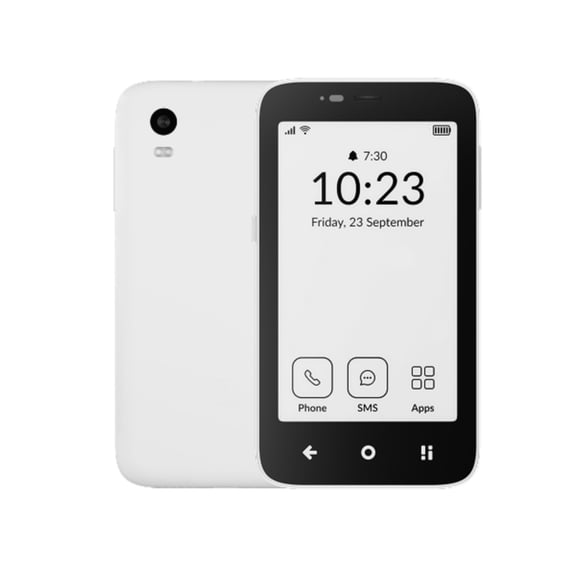 Teléfono celular Mudita Kompakt Minimalista con pantalla E Ink® blanca