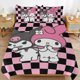 thumbnail image 1 of Kuromi & My Melody Duvet Cover Set 3 Piece Bedding Set Double Sided Printing Decorative Comforter Cover Set, 1 of 5