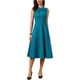 thumbnail image 1 of Vestido Midi INSPIRE CHIC para Mujeres Sin Mangas Verano Trabajo Elegante Fiesta Cóctel Línea A Vestidos M Azul Pavo Real, 1 of 6