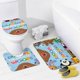 thumbnail image 4 of ¡Oye Duggee!-theme 4-Piece Shower Curtain Set with Rugs, Waterproof Bathroom Decor Set Includes Bath Mat, U-Shaped Rug, Toilet Lid Cover and Curtain with Hooks, 4 of 6