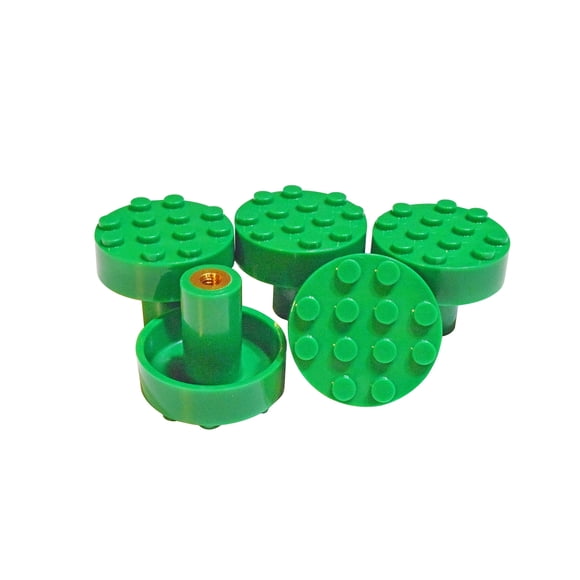 Perillas para cajón Brick Innovations Build-On verdes de ABS, set de 5