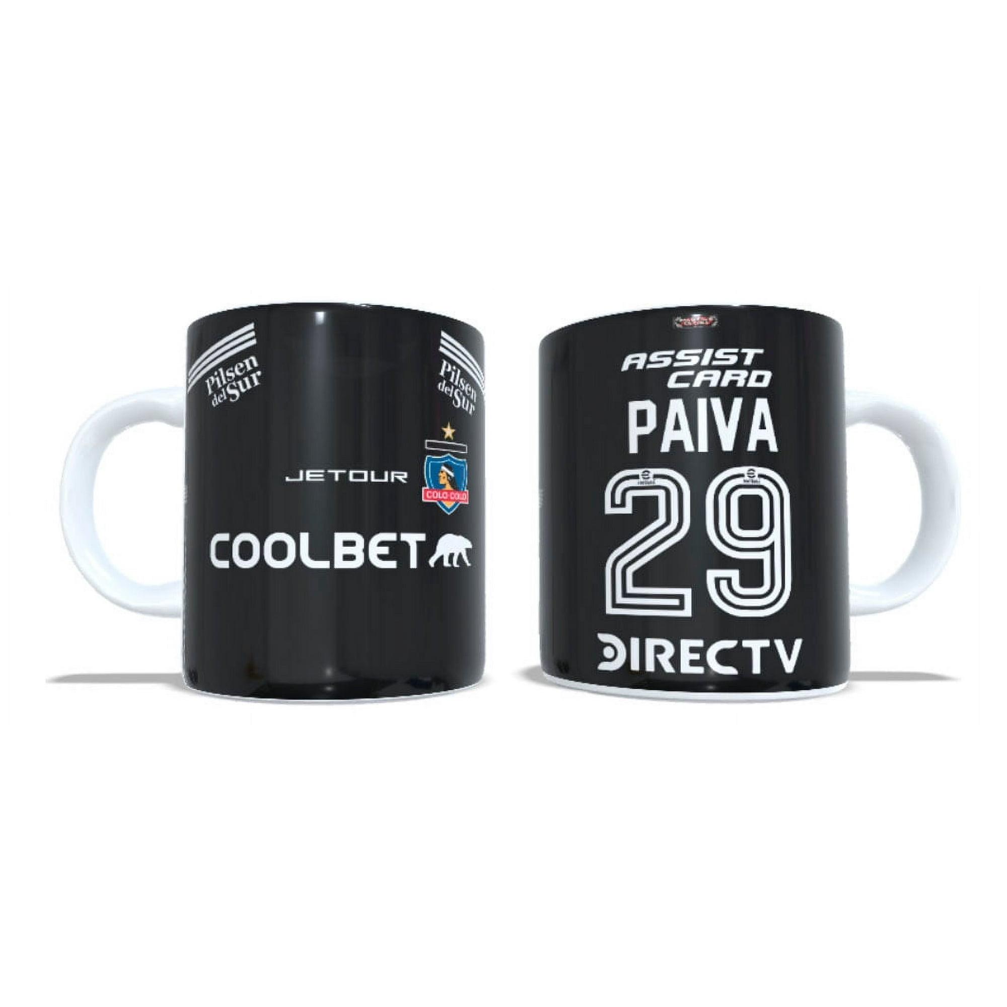 Arumistorechile - Tazon Taza + Porta Vaso Colocolo 2024 Negra - Guillermo Paiva