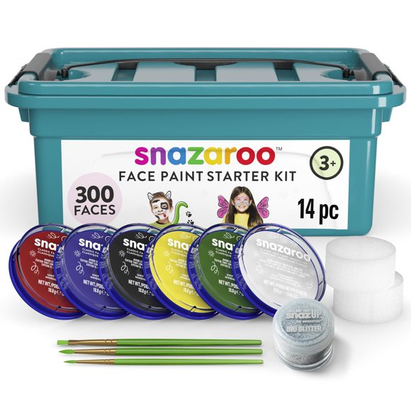 Snazaroo Kit Mini de Pintura Facial 14 piezas – 6 colores