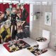 thumbnail image 1 of Soul Eater-theme 4-Piece Shower Curtain Set with Rugs, Waterproof Bathroom Decor Set Includes Bath Mat, U-Shaped Rug, Toilet Lid Cover and Curtain with Hooks, 1 of 6