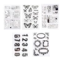 Magideal - Sellos Mixtos, Suministros Para Manualidades Con Números De Mariposas, Sello De Goma Para Álbum De Recortes, Tarjeta Para Álbum De Fotografía