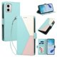 thumbnail image 2 of Cartera Plegable para Motorola Moto G73, PU Tricolor con Ranuras, Verde, 2 of 6