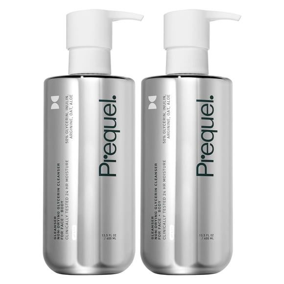 Limpiador Prequel Skin Gleanser, glicerina no reseca, 400 ml, paquete de 2