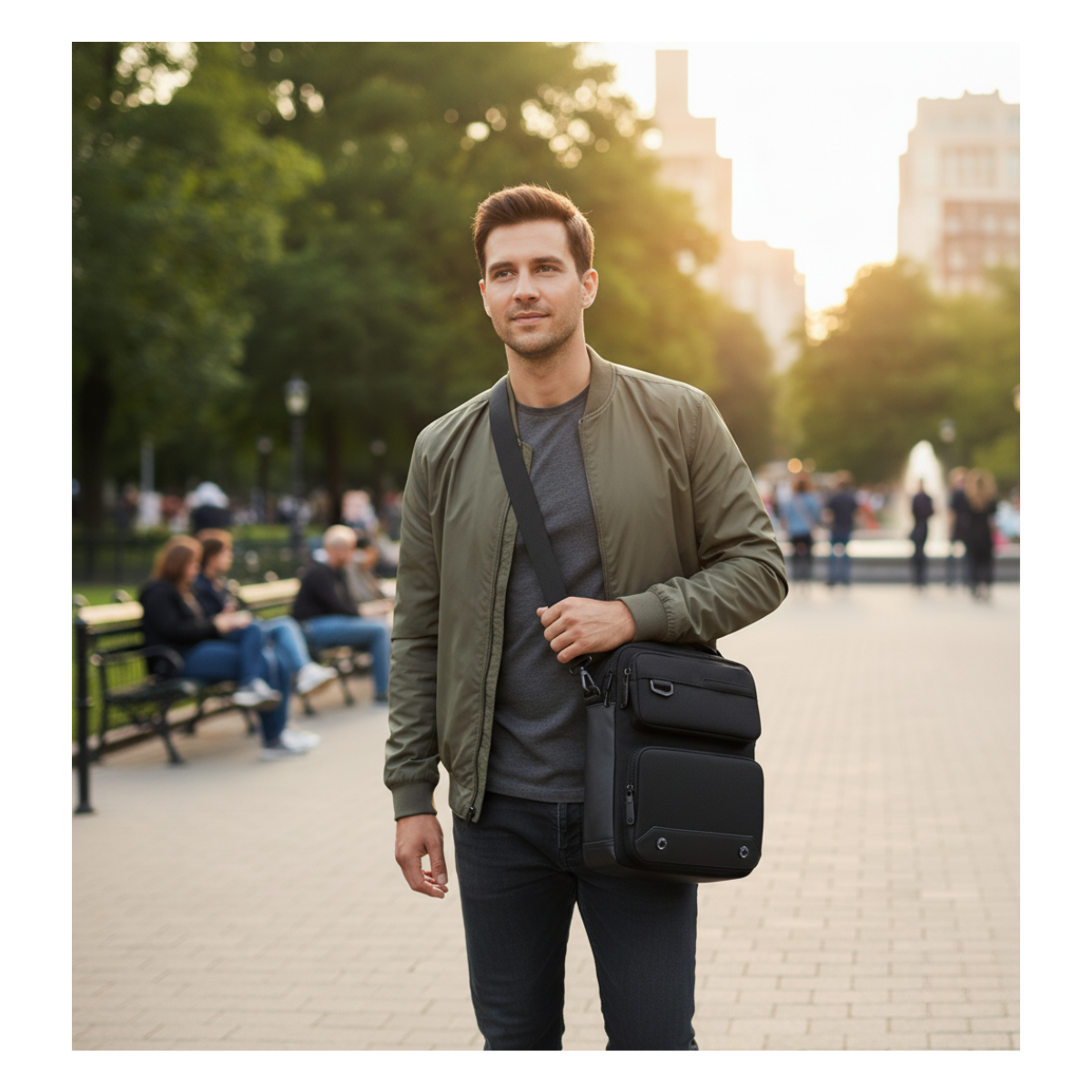 Genérico - Bolso De Hombro Oxford Para Hombres Mochila De Moda Bolso Cruzado Casual
