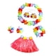 thumbnail image 2 of 5x Falda Hawaiana Falda De Rafia Collar Y Diadema Conjunto De Disfraz Falda Longitud 40cm, 2 of 2