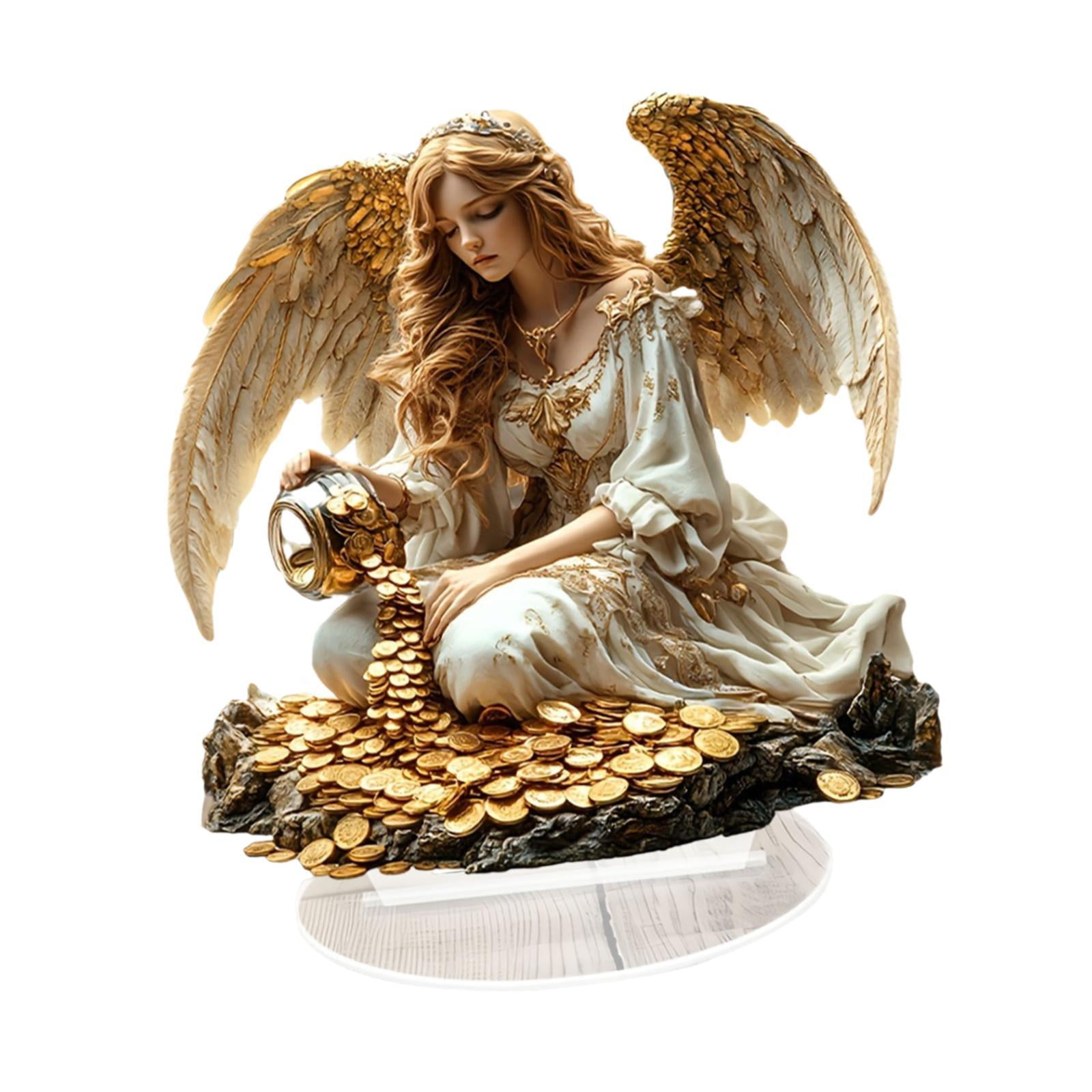 Magideal - Decoración De Ángel Acrílico, Señal Plana 2d, Instalación Sencilla, Centro De Mesa Diy, Decoración De Fiesta, Pantalla De Escritorio Para Chimenea Del
