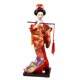 thumbnail image 3 of Kimono Japonés De 11 Pulgadas Geisha Doll Office Bar Adorno Artesanal Rojo Con Flauta, 3 of 5
