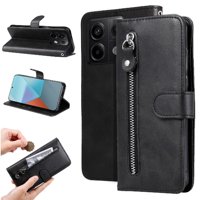 Gangxun - Funda Con Cremallera Para Xiaomi Poco X6 5G, Carcasa Cartera De Cuero Pu Con Soporte Y Tarjetero