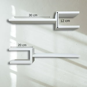 Viely Design - Set 2 Repisas Tridente Flotantes Blancas