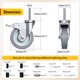thumbnail image 2 of Caster Wheels HOLKIE, vástago expansible de 5 pulgadas con cierre, juego de 4, 2 of 9