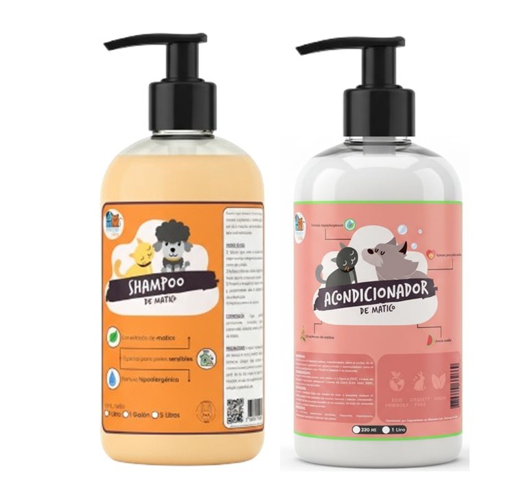 Mascokits - Shampoo + Acondicionador De Matico Pieles Sensibles 1 Litro
