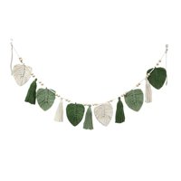 Bothyi - Adorno Bohemio Artesanal, Hojas De Macramé Para Colgar En La Pared, Para Dormitorio, Apartamento, Casa, Verde