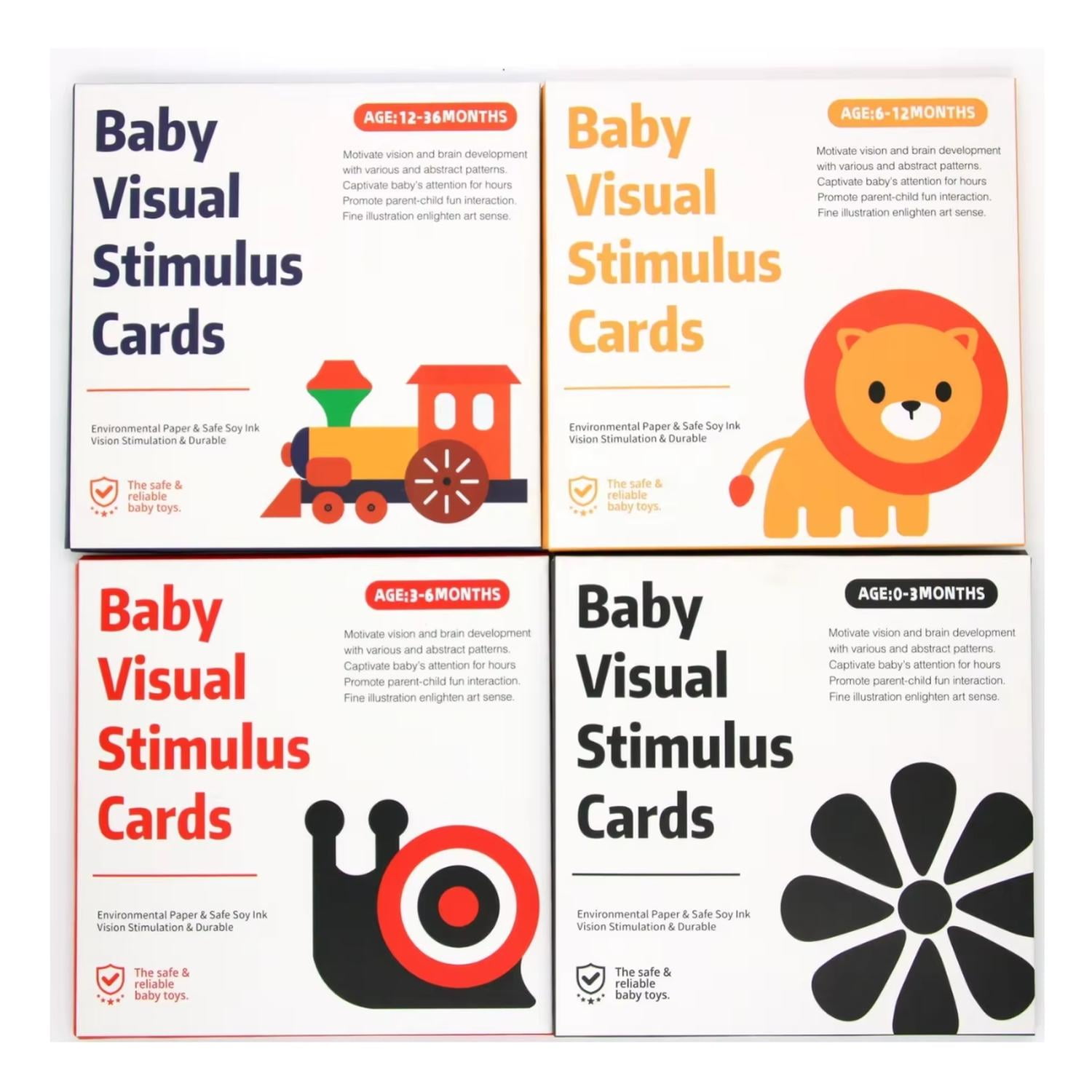 Kivara - Tarjeta Estimulacion Visual Bebe Etapa 1 A 4 Alto Contraste Multicolor