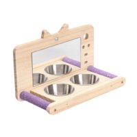 Magideal - Bird Parrot -Bar, Tira De Alimentación De Agua De Alimentación De Pájaros Con Tazas De Alimentación, Diversión, Peso Ligero, Accesorios De Jaula Para Con Espejo