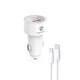 thumbnail image 1 of Cargador Para Auto Lenyes CA878 Tipo C a Lightning 38W, 1 of 2