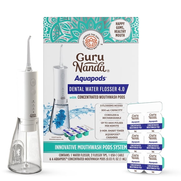 Irrigador Bucal GuruNanda 4.0 300 ml Portátil Aqua Pods