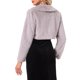 thumbnail image 3 of INSPIRE CHIC Chaqueta corta de bolero de piel sintética para mujer con lazo delantero, abrigo esponjoso M Púrpura Polvoriento, 3 of 6