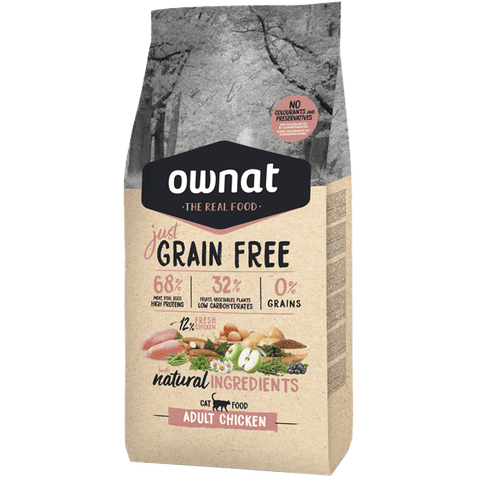 Ownat Just Grain Free - Alimento Para Gatos Just Grain Free Adult Chicken Cat 3 Kg