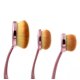 thumbnail image 1 of Juego de brochas para contorno, brochas con forma de corona, oro rosa, cara completa, 3 unidades, 1 of 1