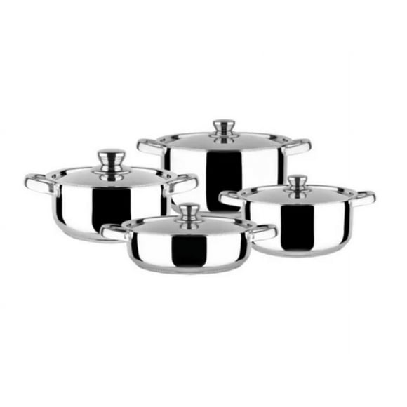 Juego de ollas 8 piezas acero inoxidable malaga doral