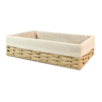 Magideal - Cesta De Almacenamiento Hecha A Mano, Cestas De Mimbre Tejidas, Organizador De Artículos Diversos De Escritorio Para Fiestas, Desayuno, Decoración Del Beige Amarillo L